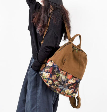 Floral PatchWork Large Casual Simple Women Travel Backpack Shoulder Bag 1289 VPPBUY shop