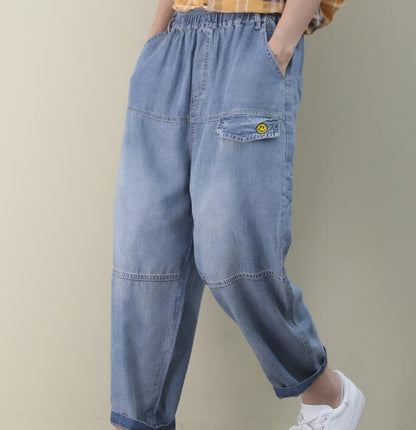 Denim Summer Loose Cotton Wide Leg Women Casual Pants WG05131 VPPBUY shop