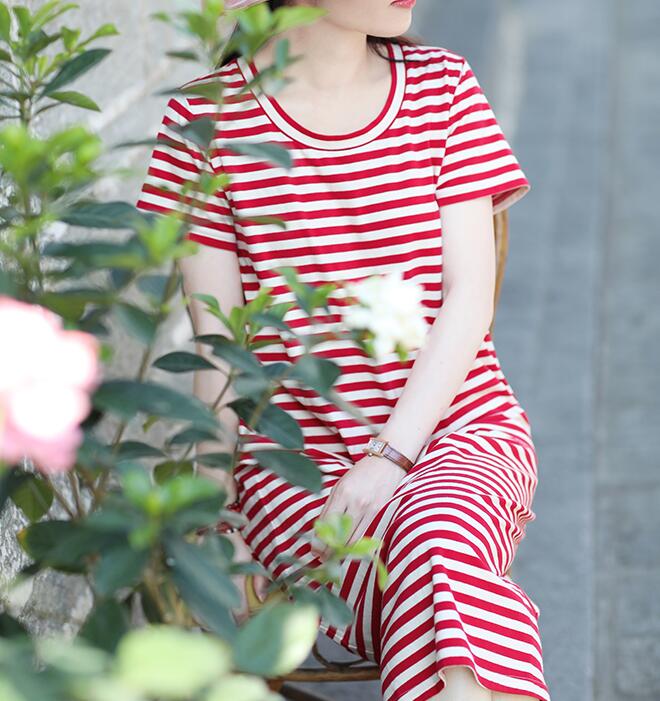 Striped Women Dresses Ramie Casual Spring Linen Women Dresses SSM97215 VPPBUY shop