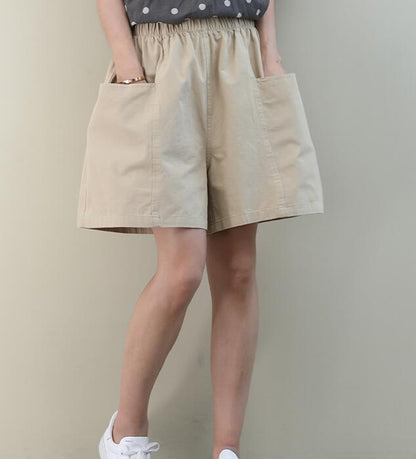 Red Cotton Linen Summer Women Shorts VPPBUY shop