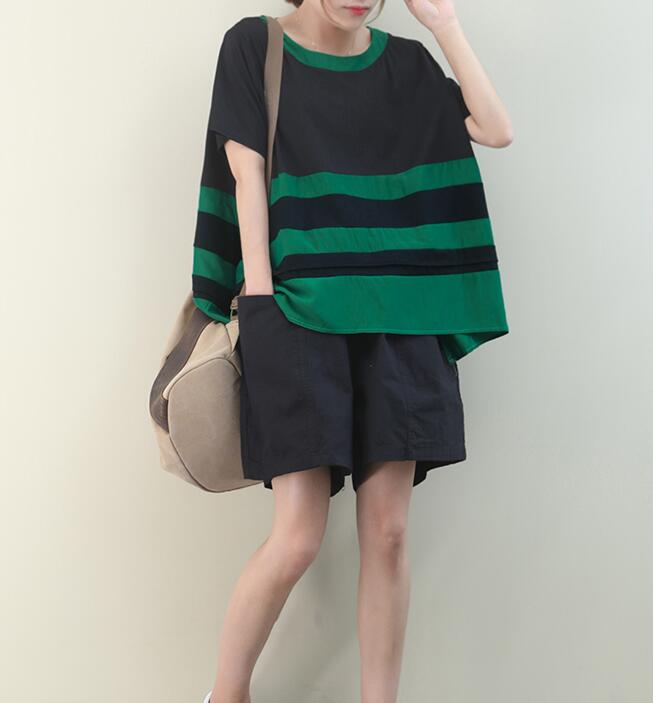 A-Line Striped Loose Spring Casual Summer Women Cotton Tops WG961707 VPPBUY shop