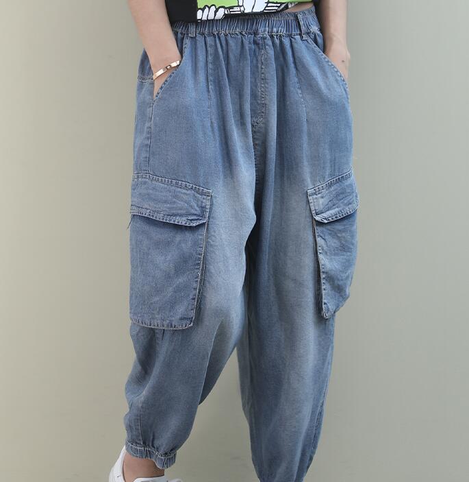 Denim Summer Loose Linen Wide Leg Women Casual Pants WG05131 VPPBUY shop