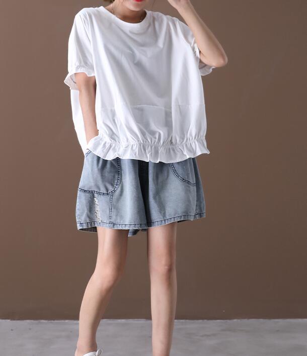 Loose Casual T-Shirts Summer Women Cotton Tops WG961707 VPPBUY shop