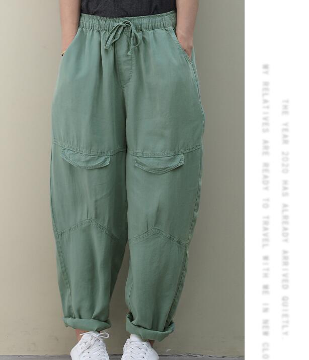 SilK Cotton Summer Loose Linen Wide Leg Women Casual Pants Elastic Waist WG05131 VPPBUY shop