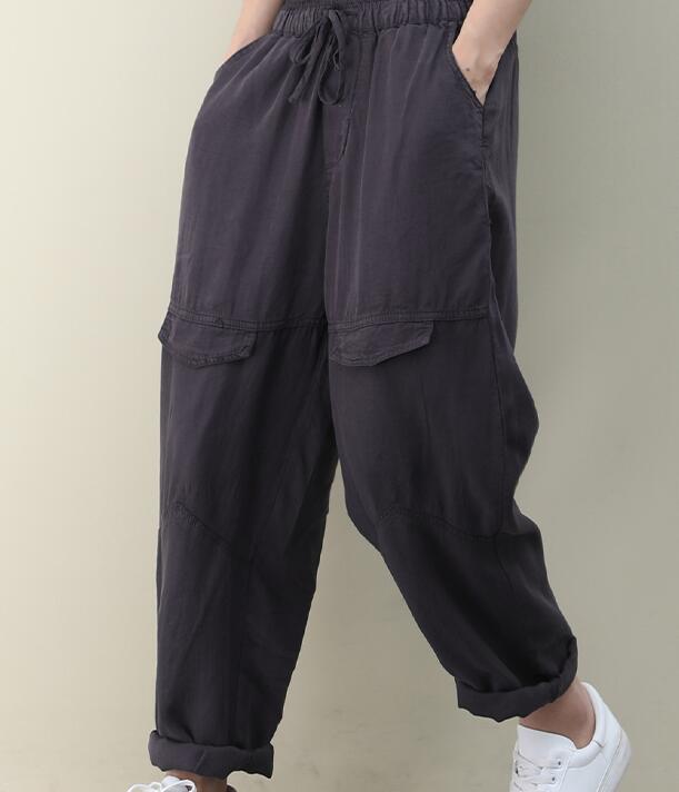 SilK Cotton Summer Loose Linen Wide Leg Women Casual Pants Elastic Waist WG05131 VPPBUY shop