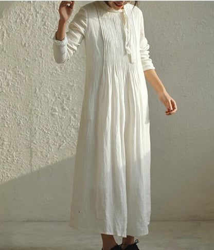 Pleated Women Dresses Ramie Casual Spring Linen Women Dresses SSM97215 VPPBUY shop