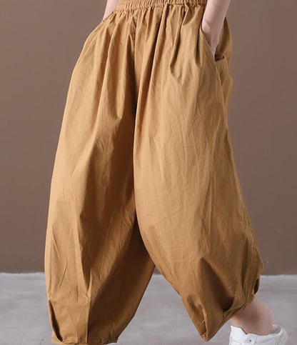 Summer Loose Linen Wide Leg Women Casual Pants Elastic Waist WG05131 VPPBUY shop