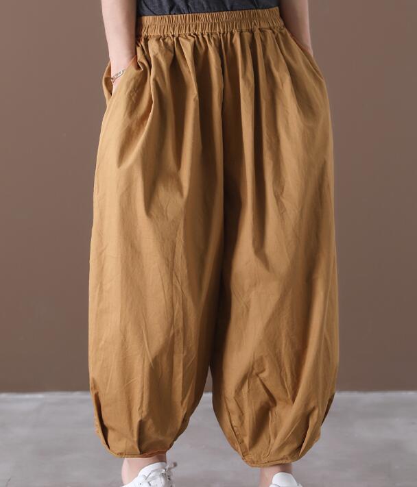 Summer Loose Linen Wide Leg Women Casual Pants Elastic Waist WG05131 VPPBUY shop