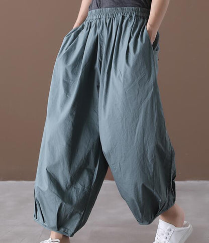 Summer Loose Linen Wide Leg Women Casual Pants Elastic Waist WG05131 VPPBUY shop