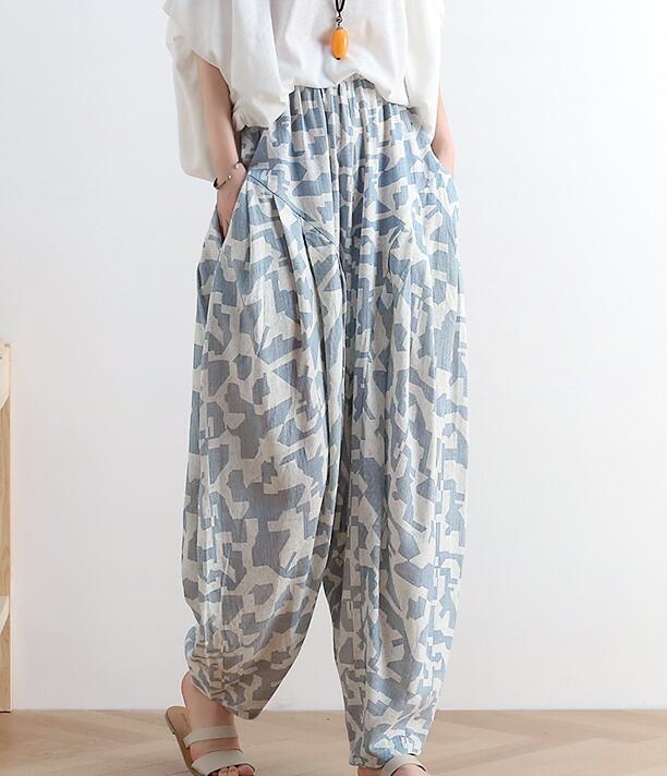 Loose large harem Linen Wide Leg Women Casual Pants AMT05131 VPPBUY shop