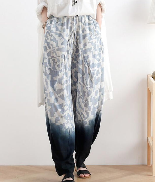 Loose large harem Linen Wide Leg Applique Women Casual Pants AMT05131 VPPBUY shop