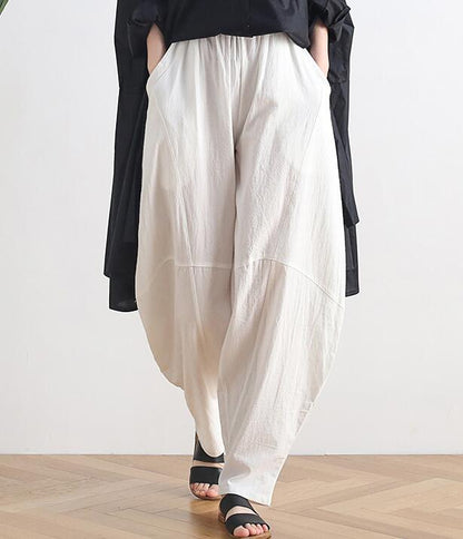 Loose large harem Linen Wide Leg Applique Women Casual Pants AMT05131 VPPBUY shop