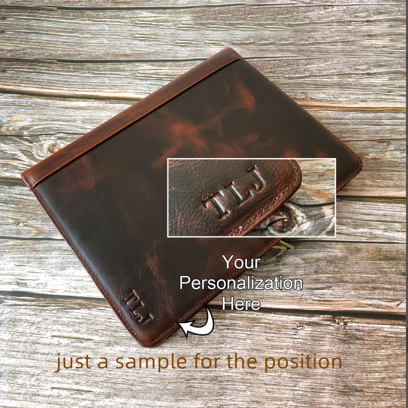 Leather Portfolio, IPad Case, Card Package Folders, Business Briefcase, Personalized Name Engraving for Gift VPPBUY shop