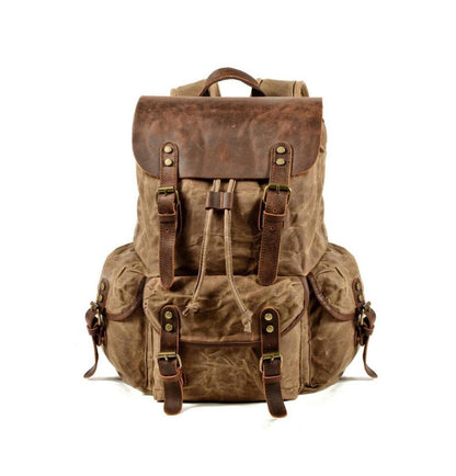 Men's Canvas Backpack Bag, Travel Bag Shoulder Bag Vintage Backpack Durable Casual Schoolbag Large Leather Bag For Gift VPPBUY shop