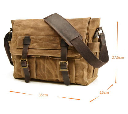 Men's Canvas Messsenger Bag Shoulder Briefcase Bag Vintage Business Bag Waterproof Bag Casual Commuter Bag For Him VPPBUY shop