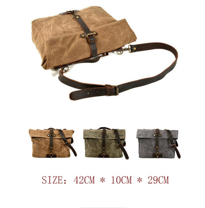 Men's Canvas Shoulder Bag Vintage Messenger Bag Retro Durable Briefcase Bag Casual Tote Bag For Gift VPPBUY shop