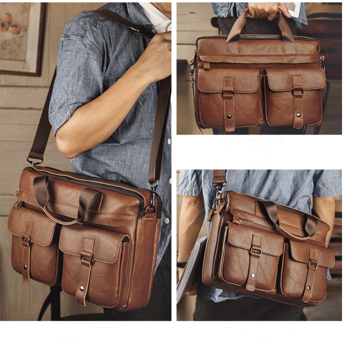 Leather handbag, Laptp Bag, Messenger Shoulder Bag,Men's briefcase men's bag,laptop Bag 0011 VPPBUY shop