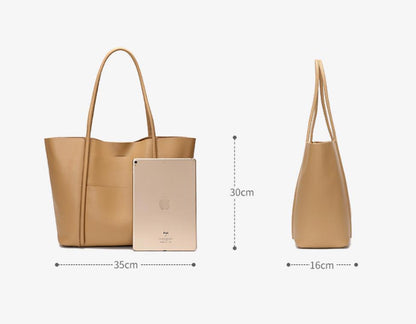 Minimalist Women Leather Tote Bag Single Shoulder Bag Everyday Use Shopping Handbag Large Capacity Gift for Her VPPBUY shop