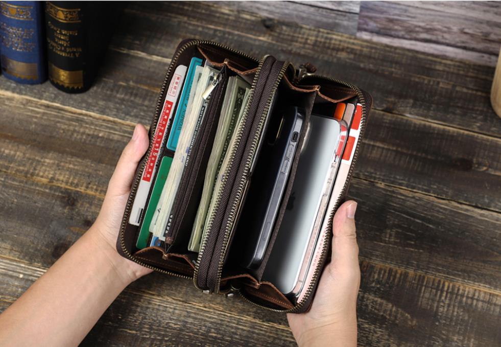 Men's Wallet Leather Purse Long Style Leather Hand Bag Cowhide Wallet Coin Purse Holder For Gift VPPBUY shop