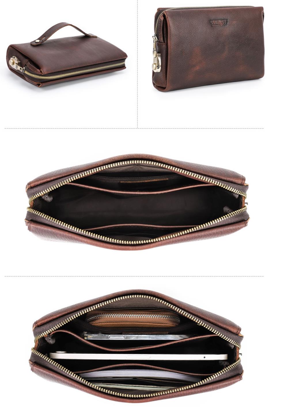 Men's Wallet Leather Purse Leather Hand Bag Clutch Bag Card Package Anti-theft Password lock Storage Bag For Gift VPPBUY shop