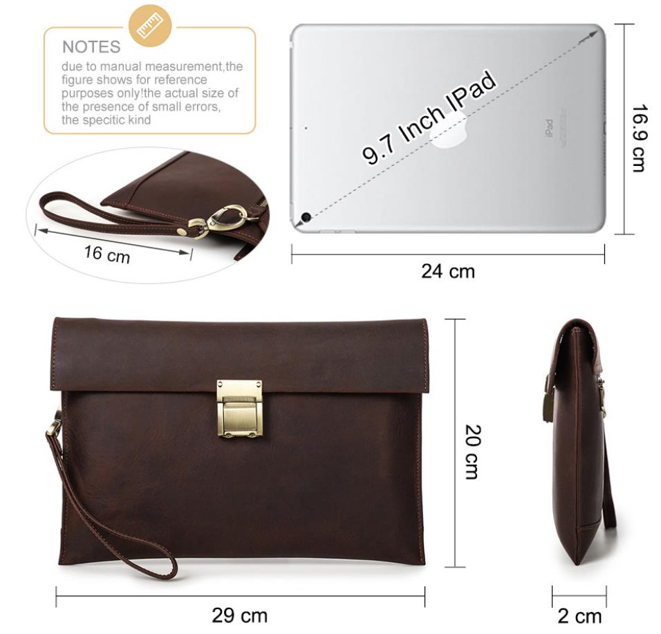 Men's Leather Hand Bag Clutch Bag Wallet Leather Purse Card Package Storage Bag For Gift VPPBUY shop