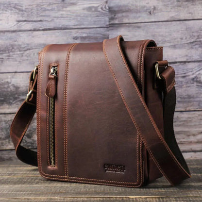 Men's Leather Shoulder Bag, Messenger Bag Crossbody bag,Personalized Retro Leather Bag Gift for Him VPPBUY shop