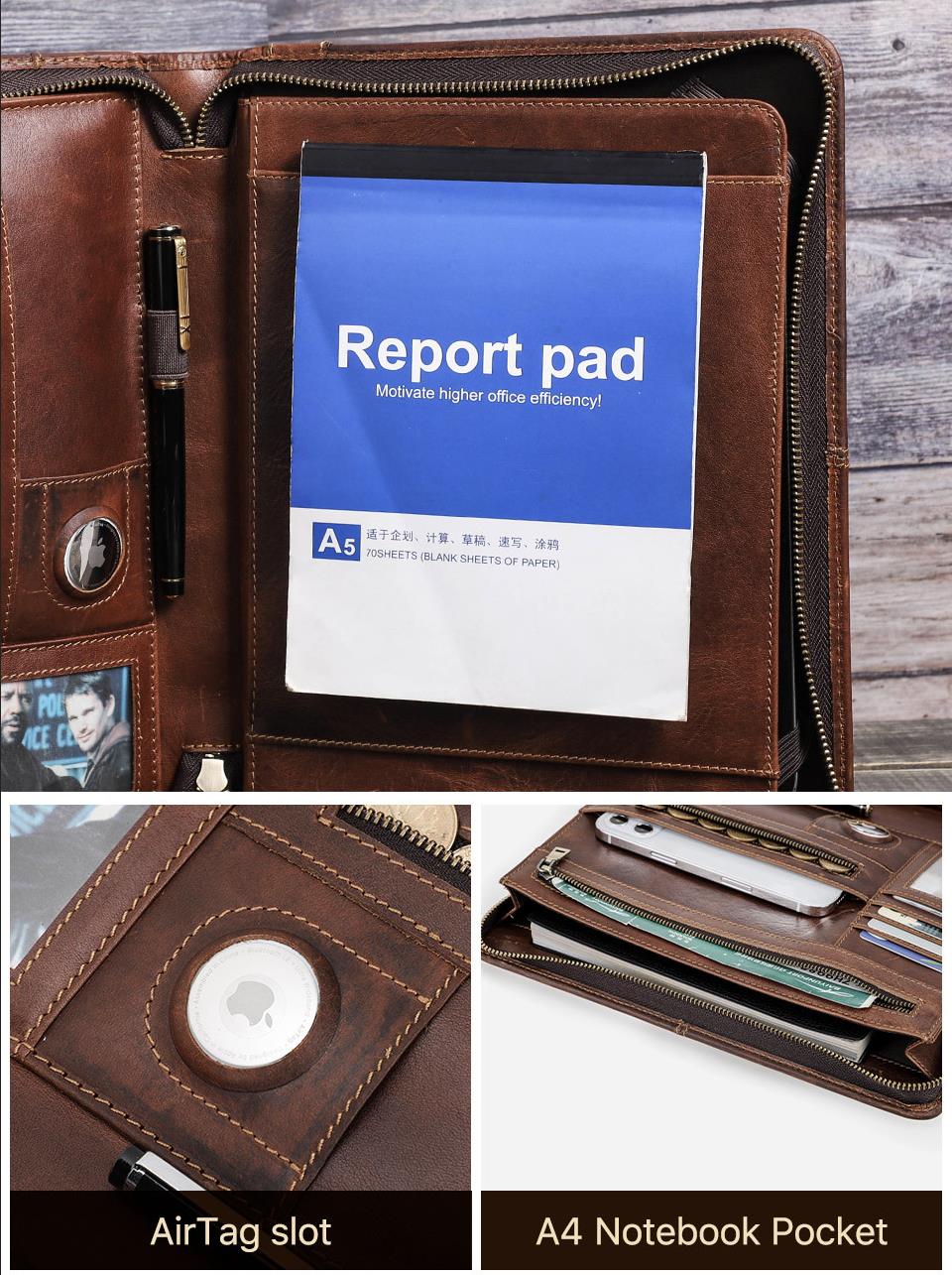 Men's Leather Portfolio iPad Pro 11 Padfolio, Tablet Case, Document Folder Pad Card Pockets, Personalized Leather Portfolio Notepad Holder, Tablet Case Padfolio Binder, Business Briefcase,  Gift VPPBUY shop