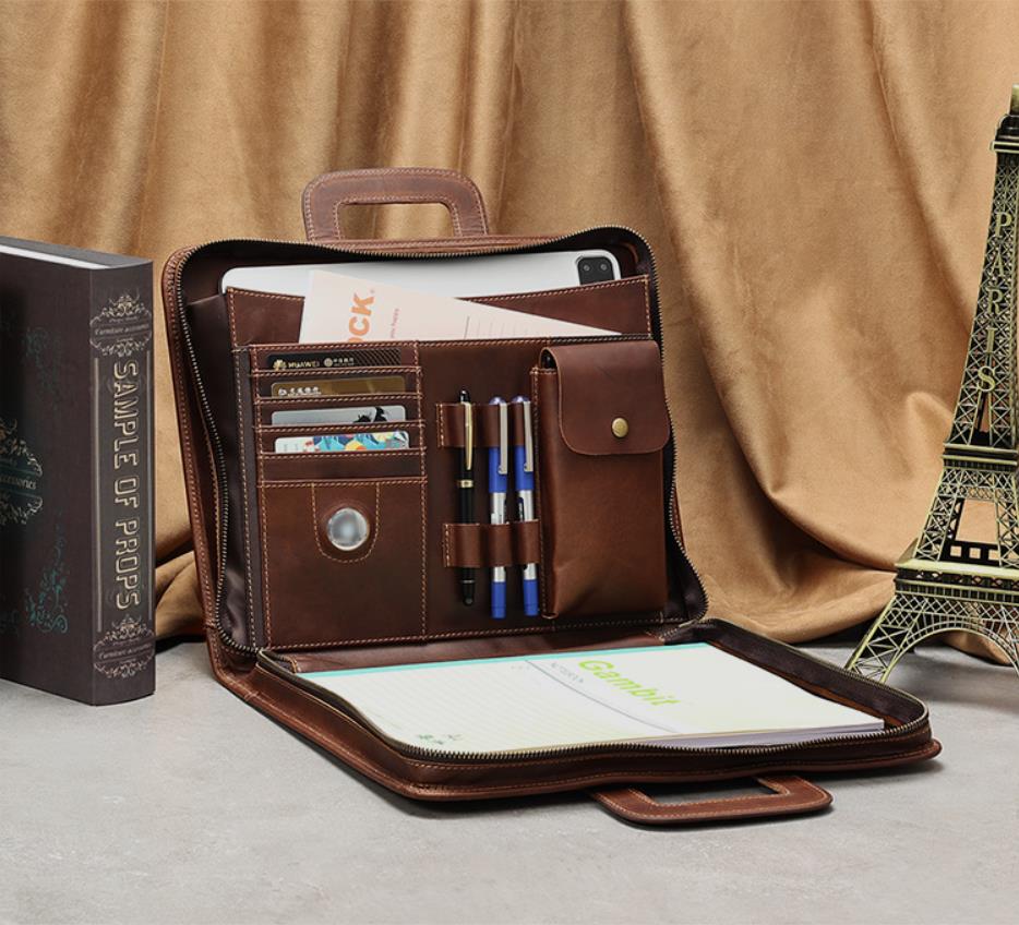 Personalized Leather Portfolio Notepad Holder, Tablet Case Padfolio Binder, Business Briefcase, Portfolio Folder Organizer for Gift VPPBUY shop