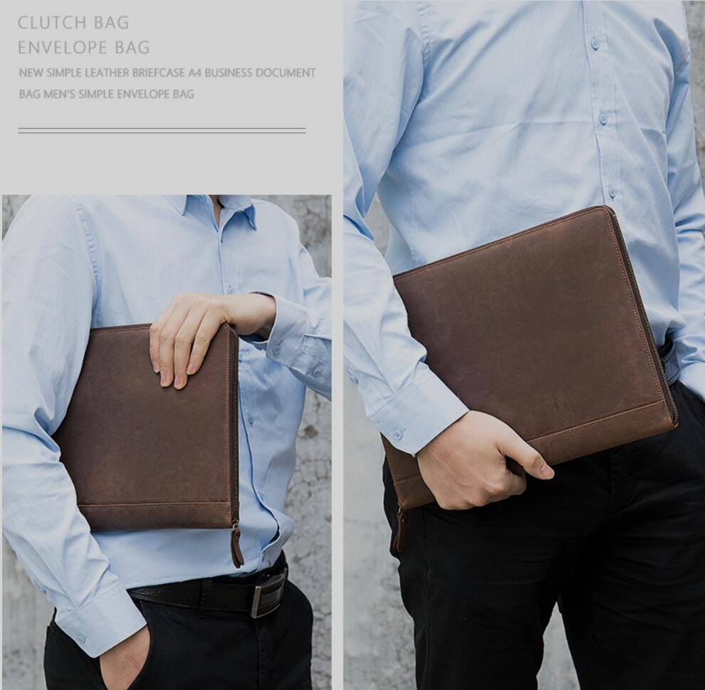 Men's Leather Portfolio iPad Padfolio Notebook Holder File Document Organizer, Notepad Folder, Business Briefcase for Gift VPPBUY shop