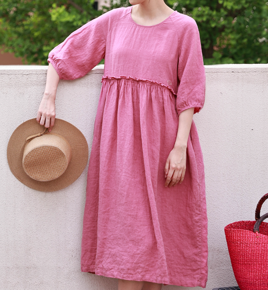 Linen Dresses, Summer long Women Dresses ,Maxi Dress 9042 VPPBUY shop