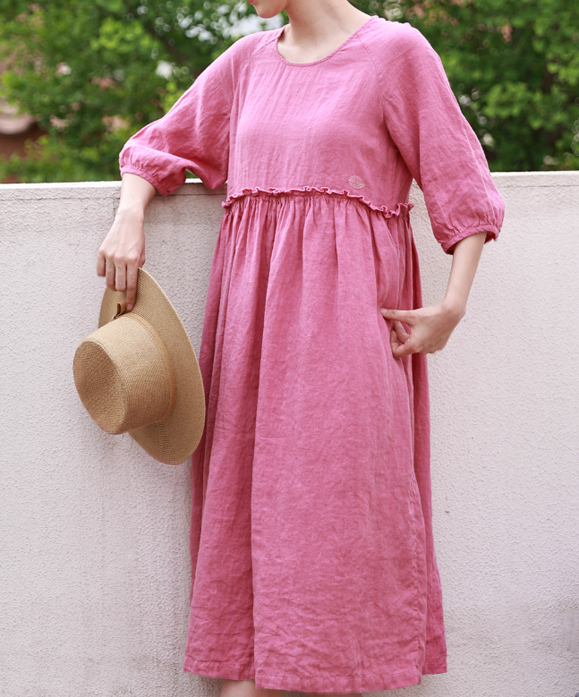 Linen Dresses, Summer long Women Dresses ,Maxi Dress 9042 VPPBUY shop