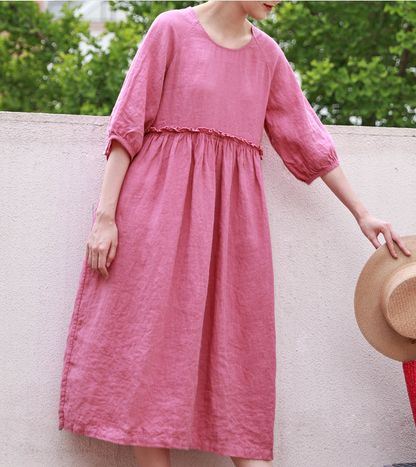 Linen Dresses, Summer long Women Dresses ,Maxi Dress 9042 VPPBUY shop