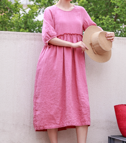 Linen Dresses, Summer long Women Dresses ,Maxi Dress 9042 VPPBUY shop