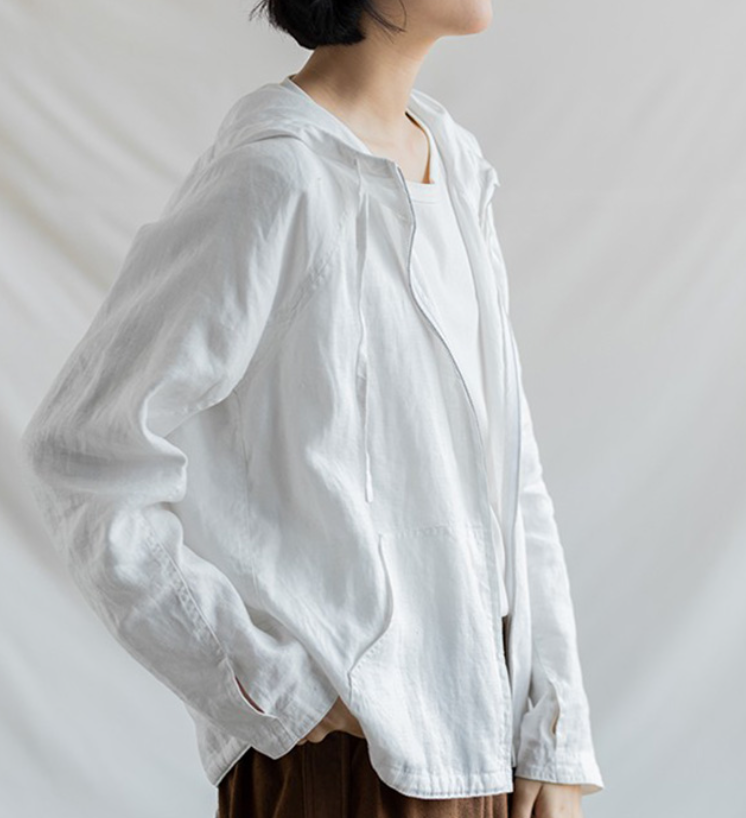 Hooded Linen Jacket,Long Sleeve Women Linen Tops 62707 VPPBUY shop