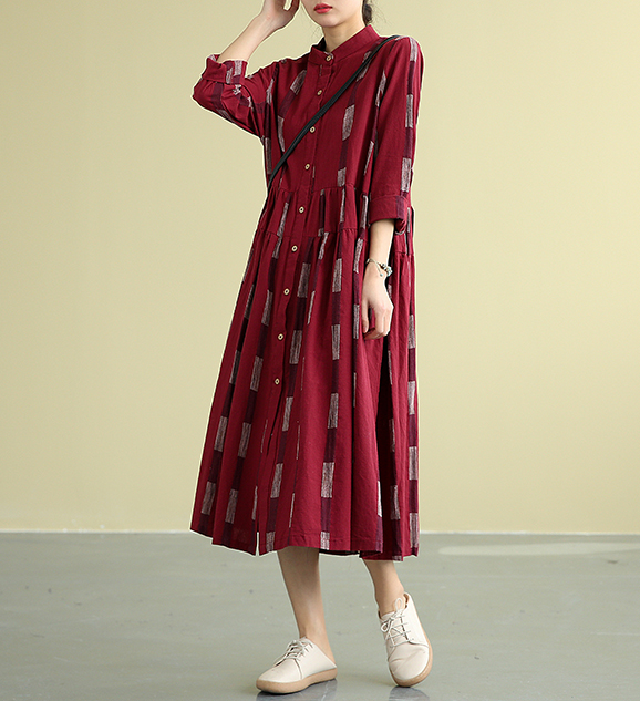 Summer  Spring Cotton Linen Women loose Dresses DZA05194 VPPBUY shop