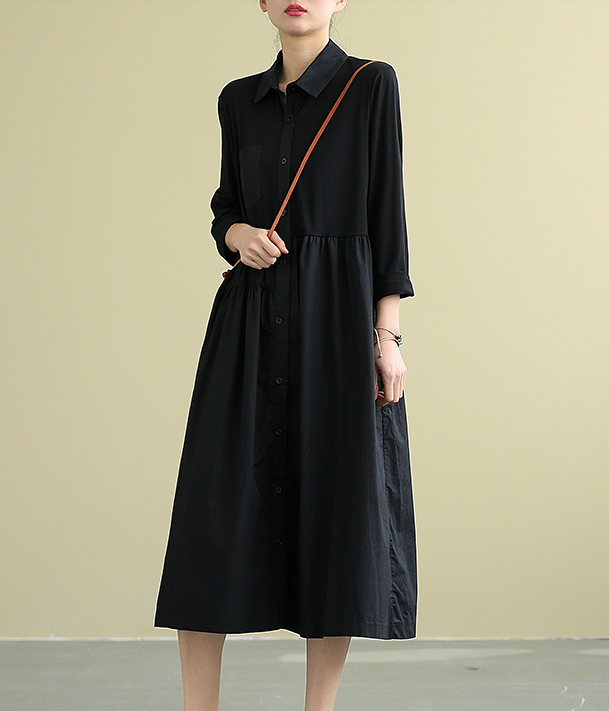 Summer  Spring Cotton  Linen  Women loose Dresses DZA05197 VPPBUY shop