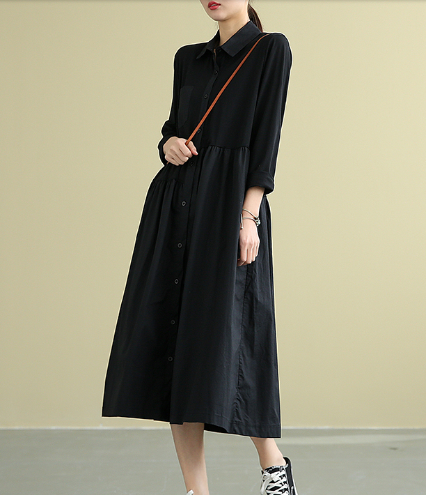 Summer  Spring Cotton  Linen  Women loose Dresses DZA05197 VPPBUY shop