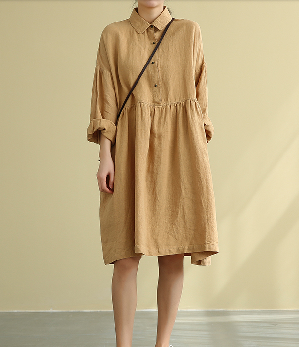 Summer  Spring Linen  Women loose Dresses DZA05222 VPPBUY shop