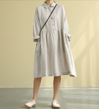 Summer  Spring Linen  Women loose Dresses DZA05222 VPPBUY shop