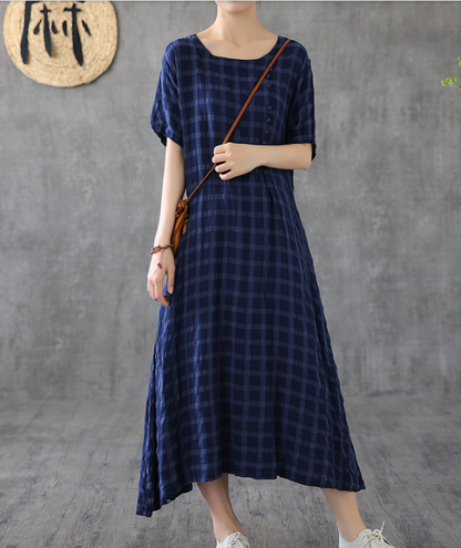 O Neck Summer Spring Cotton Linen Women Dresses DZA20672 VPPBUY shop