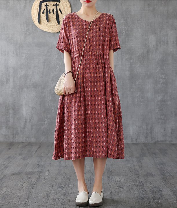 Striped Long Sleeve Summer Spring Cotton Linen Women Dresses DZA20692 VPPBUY shop