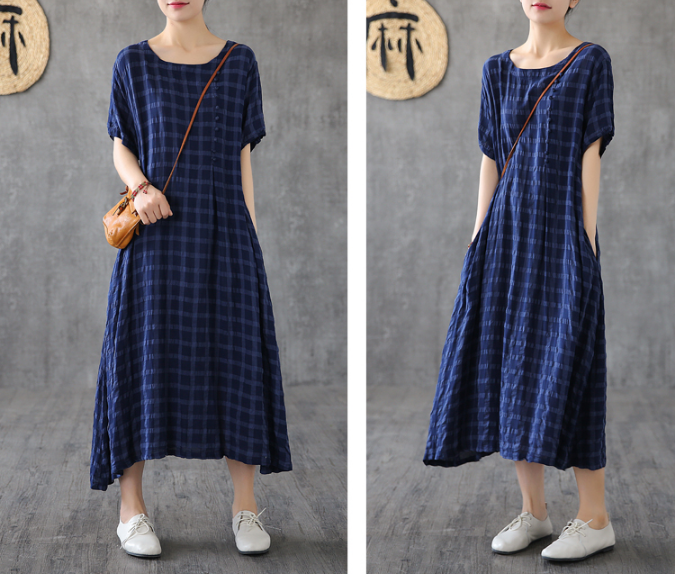 O Neck Summer Spring Cotton Linen Women Dresses DZA20672 VPPBUY shop