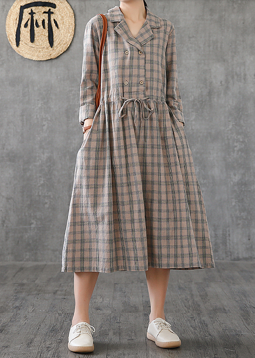 Long Sleeve Summer Spring Cotton Linen Women loose Dresses DZA20651 VPPBUY shop