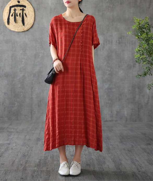 O Neck Summer Spring Cotton Linen Women Dresses DZA20672 VPPBUY shop