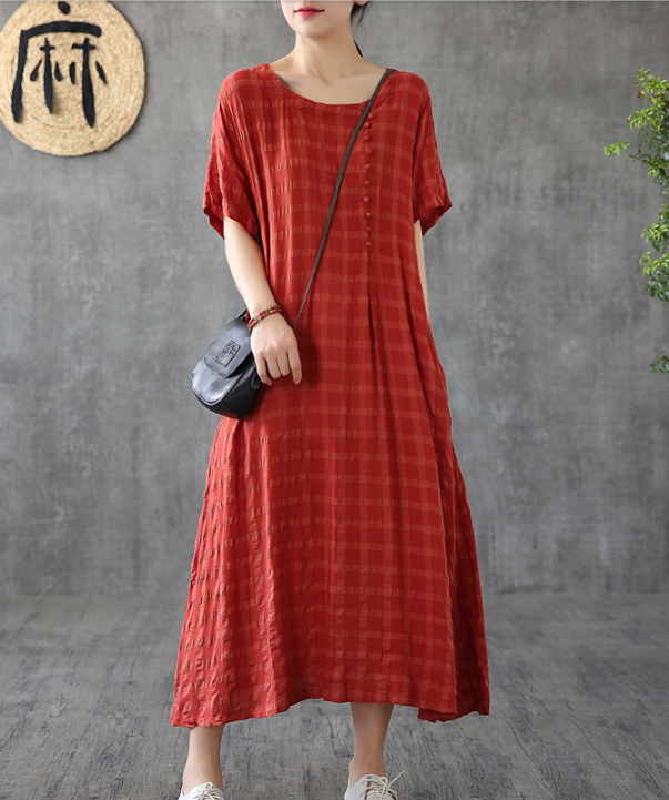 O Neck Summer Spring Cotton Linen Women Dresses DZA20672 VPPBUY shop