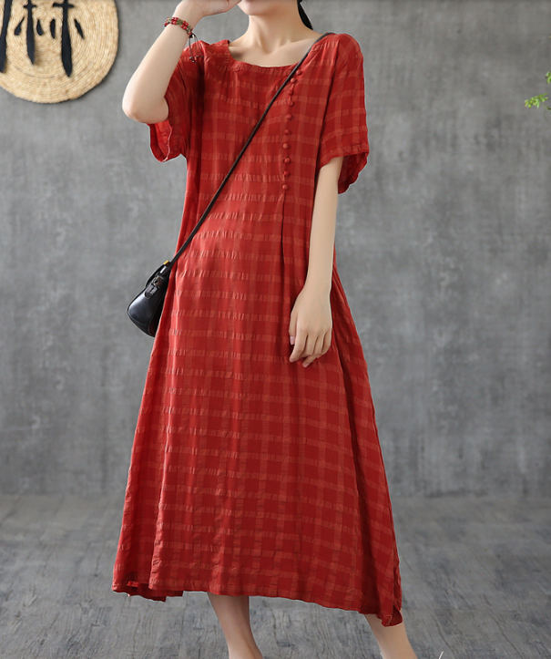 O Neck Summer Spring Cotton Linen Women Dresses DZA20672 VPPBUY shop