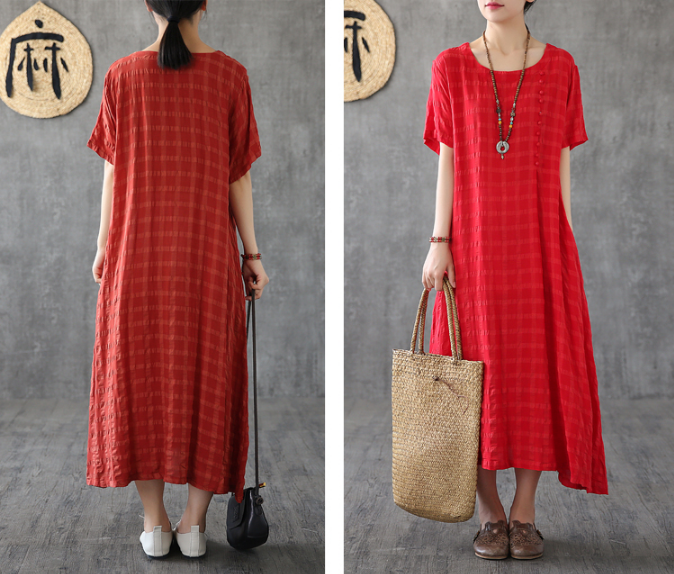 O Neck Summer Spring Cotton Linen Women Dresses DZA20672 VPPBUY shop