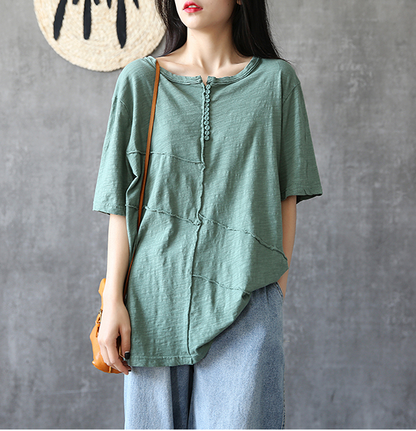 O Neck Summer Women Casual Blouse Cotton Linen Shirts  Women Tops DZA2005242 VPPBUY shop