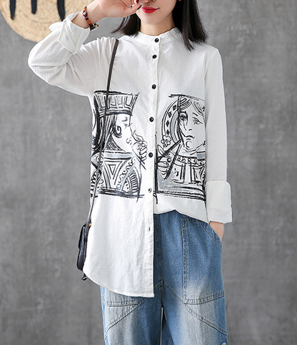 Length Sleeve Summer Women Casual Blouse Cotton Linen Shirts Tops DZA2006135 VPPBUY shop