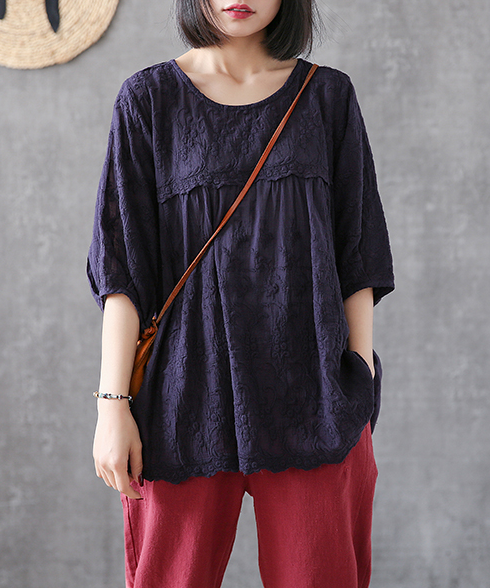 Length Sleeve Summer Women Casual Blouse Cotton Linen Shirts  Women Tops DZA2005315 VPPBUY shop